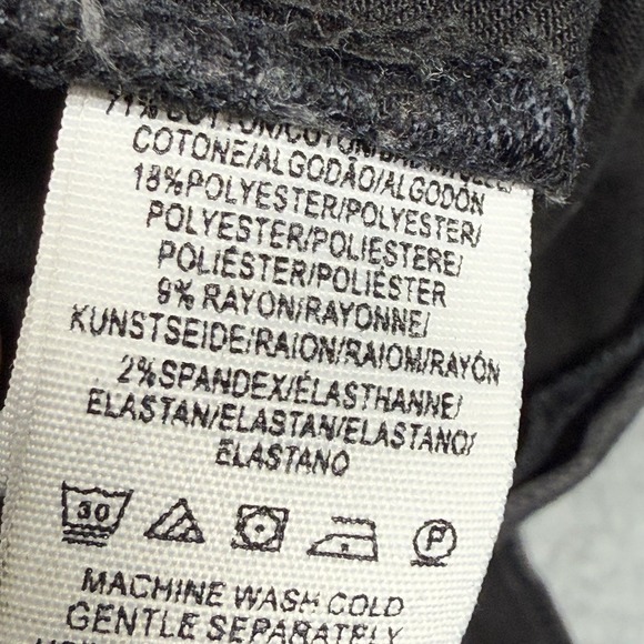 Free People Jeans Womens 30 (26x24) Black Distressed Denim Frayed Hem Highrise - Picture 3 of 8